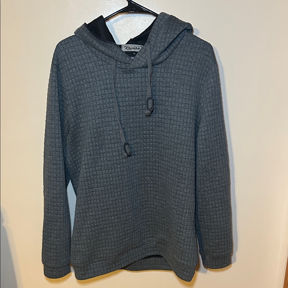 Reverb Charcoal Textured Men's Hoodie medium